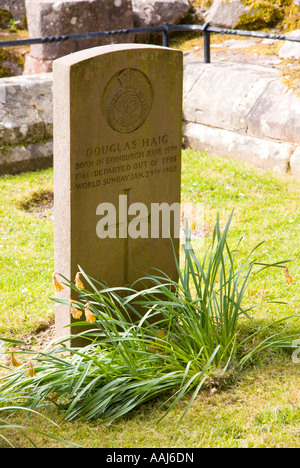 General Sir Douglas Haig was buried with a normal soldier's gravestone, at his request, Dryburgh Abbey Scottish Borders UK Stock Photo