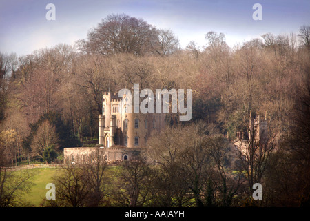 MIDFORD CASTLE NEAR BATH AN EIGHTEENTH CENTURY FOLLY CASTLE BUILT IN THE SHAPE OF THE ACE OF CLUBS SOMERSET UK Stock Photo