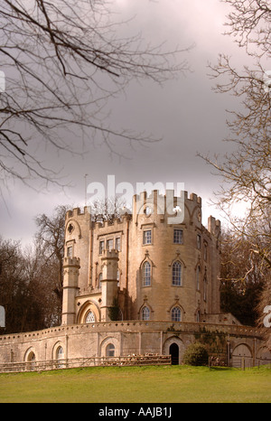 MIDFORD CASTLE NEAR BATH AN EIGHTEENTH CENTURY FOLLY CASTLE BUILT IN THE SHAPE OF THE ACE OF CLUBS SOMERSET UK Stock Photo