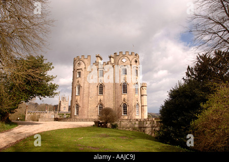 MIDFORD CASTLE NEAR BATH AN EIGHTEENTH CENTURY FOLLY CASTLE BUILT IN THE SHAPE OF THE ACE OF CLUBS SOMERSET UK Stock Photo