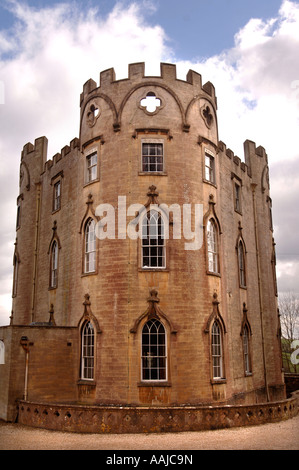 MIDFORD CASTLE NEAR BATH AN EIGHTEENTH CENTURY FOLLY CASTLE BUILT IN THE SHAPE OF THE ACE OF CLUBS SOMERSET UK Stock Photo