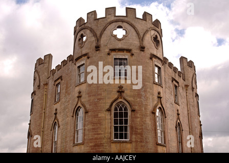 MIDFORD CASTLE NEAR BATH AN EIGHTEENTH CENTURY FOLLY CASTLE BUILT IN THE SHAPE OF THE ACE OF CLUBS SOMERSET UK Stock Photo