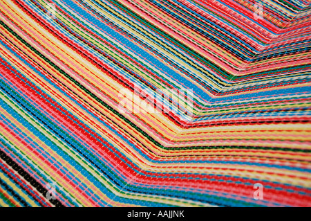 multicolored pattern beach mat, close-up Stock Photo