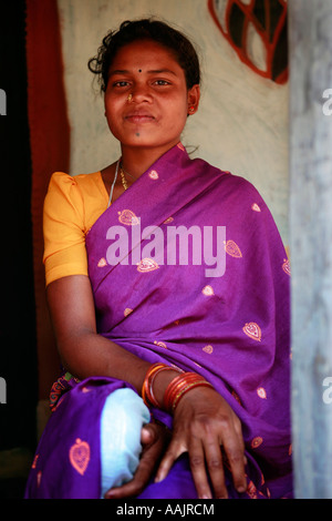 Tribeswoman at the village of Kangerababa, Orissa, India Stock Photo