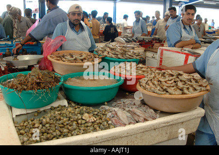 busy fish market deira dubai Stock Photo