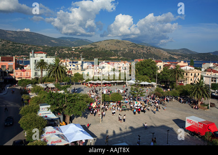 GREECE IONIAN CEPHALLONIA ARGOSTOLI PLATIA VALLIANOU THE MAIN SQUARE Stock Photo