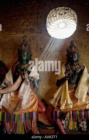 Shafts of light at shrine in Boudha, Kathmandu, Nepal Stock Photo