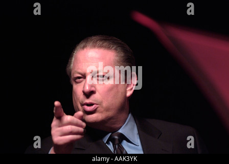 Al Gore during a speech about Global Warming.  Photo by Chuck Nacke Stock Photo