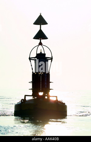 Navigation Solent Cardinal Bouy navigation mark The Solent England UK Stock Photo - Alamy