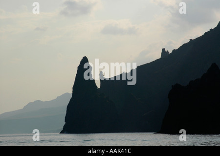 Crimea, Kurortne, boats excursion to the rock formation of Karadag Stock Photo