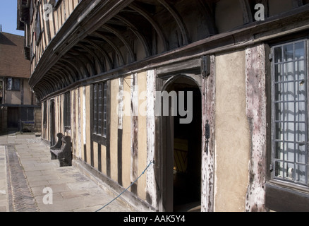 Picutre of the old Leycester hospital 14th 15th century buildings in Warwick England Stock Photo