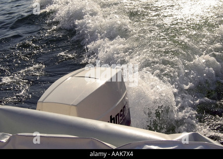 Waves Ripples created by a boat engine propeller Stock Photo