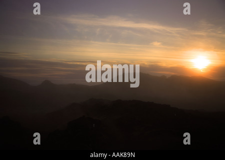 Sunset over the volcanic area of Krafla Iceland Stock Photo