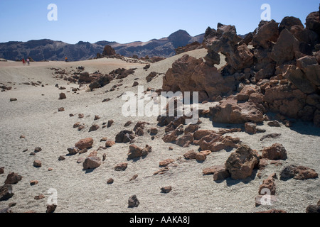 The Sand dunes near El Teide called Minas de San José on the island of Tenerife in the Canaries Stock Photo