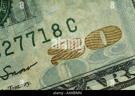 Close up of Twenty Dollar Bill Stock Photo