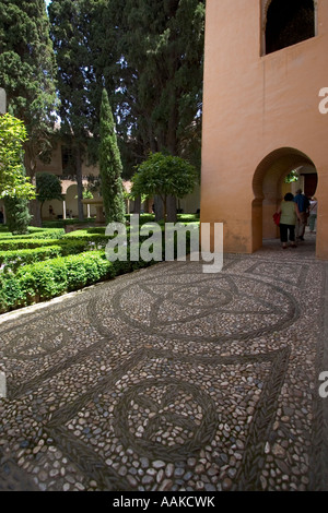 Stone work on path La Alhambra Granada Spain Stock Photo