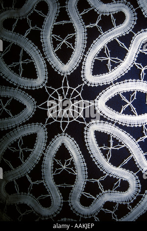 BRUGES BELGIUM DETAIL OF HAND MADE LACE Stock Photo