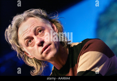 Bob Geldof KBE talking about his book GELDOF IN AFRICA at The Guardian Hay Festival 2005 Powys Wales UK Stock Photo
