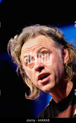 Bob Geldof KBE talking about his book GELDOF IN AFRICA at The Guardian Hay Festival 2005 Powys Wales UK Stock Photo