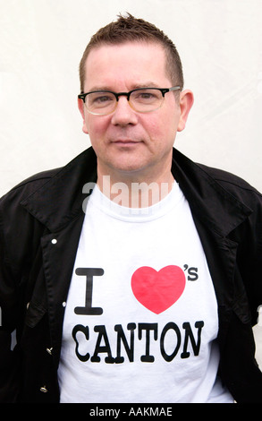 Meic Povey playwright dramatist and actor pictured at The Guardian Hay Festival Hay on Wye Powys Wales UK Stock Photo