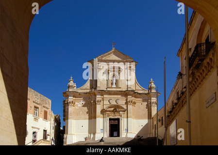 Cathedral of the Assumption at the Citadella or the Castello the citadel of Citta Victoria city also known as Rabat on the island of Gozo, Malta Stock Photo