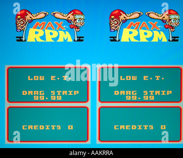 Max RPM Bally Midway 1986 vintage arcade videogame screenshot - EDITORIAL USE ONLY Stock Photo