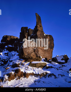 Wainstones in winter snow, North York Moors, North Yorkshire, England Stock Photo