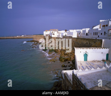Asilah medina and sea wall, Morocco Stock Photo