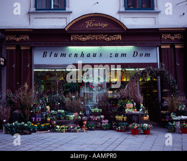 Flower shop in St Stephansplatz near the Cathedral, Vienna, Austria Stock Photo