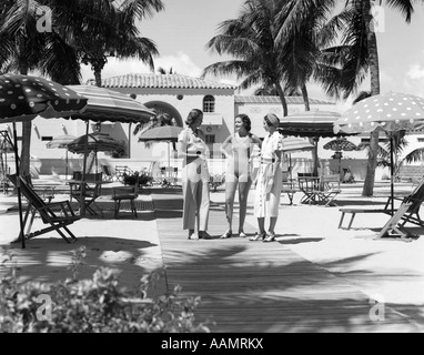 CABANA CLUB NAUTILUS HOTEL MIAMI BEACH RETRO 1930s Stock Photo