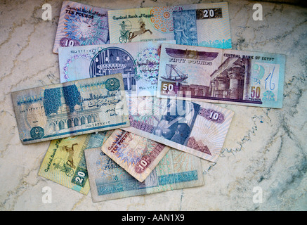 Egypt Currency Egyptian Pound BAnknotes Stock Photo