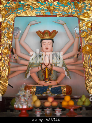 Deity in Hong San See Chinese Temple in Singapore Stock Photo