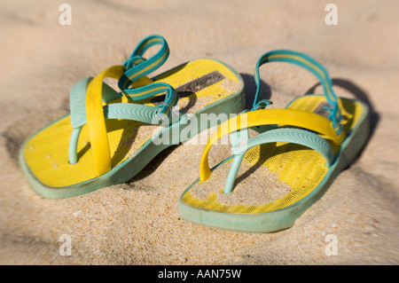 beach shoes Stock Photo