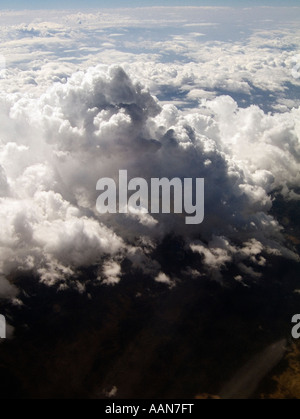 Cloudy sky seen from above the clouds Stock Photo