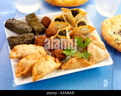 MIDDLE EASTERN SNACK SELECTION Stock Photo