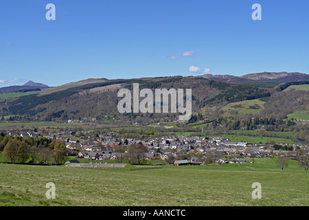 Scottish town Aberfeldy Perth & Kinross Scotland UK seen from A826 Stock Photo