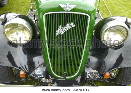 Front of an old Austin motorcar Stock Photo