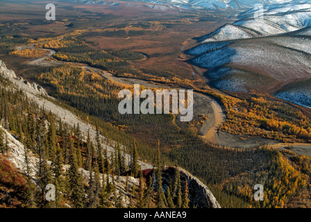 View from Sapper Hill, near Engineer Creek, Dempster Highway, Yukon, Canada Stock Photo