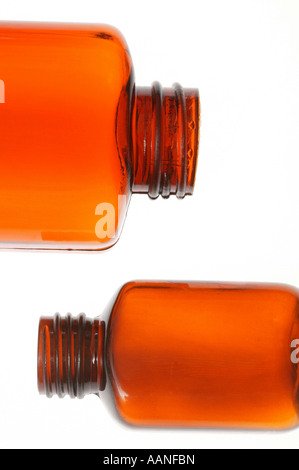 Two Pill Bottles in Graphic Still life Stock Photo