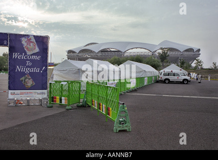 Outside Big Swan stadium Niigata FIFA World Cup 2002 Republic of Ireland Cameroon Niigata Japan Stock Photo