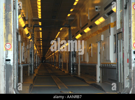 Channel tunnel train car carriage Stock Photo