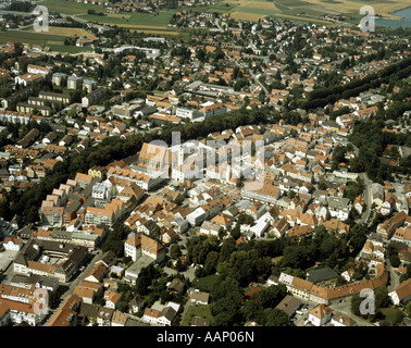 Aerial view of Erding, medieval town center in Bavaria Germany ...