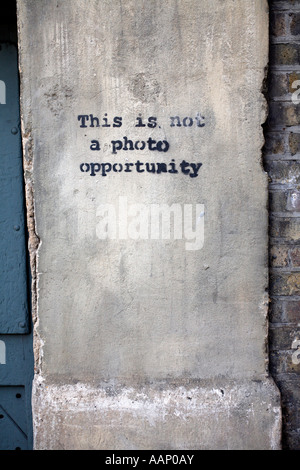 THIS IS NOT A PHOTO OPPORTUNITY Banksy Art London England Stock 