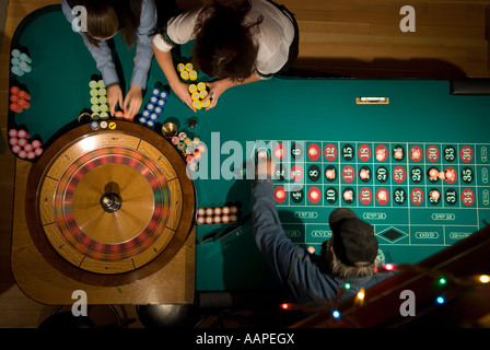 The Roulette Wheel at Diamond Tooth Gerties in Dawson City Yukon Territory Canada Stock Photo