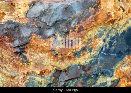 Argentina Patagonia Rock colouring in the mountains of the Parque Nacional Los Glaciares Stock Photo