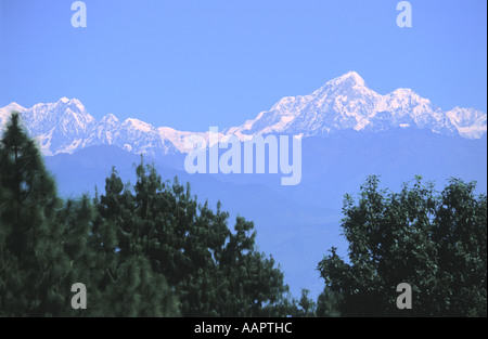 Himalaya Mountains as seen from Kathmandu valley Nepal Stock Photo