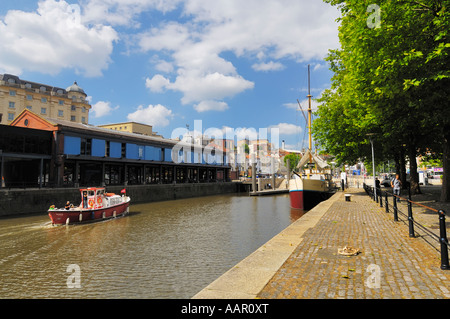 The floating harbour in St Augustines Reach Bristol waterfront, Bristol, England. Stock Photo