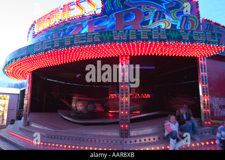 Travelling funfair in Springhead Park Rothwell Leeds Stock Photo
