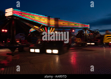 Travelling funfair in Springhead Park Rothwell Leeds Stock Photo