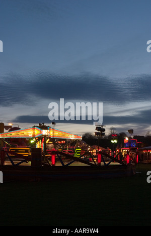 Travelling funfair in Springhead Park Rothwell Leeds Stock Photo